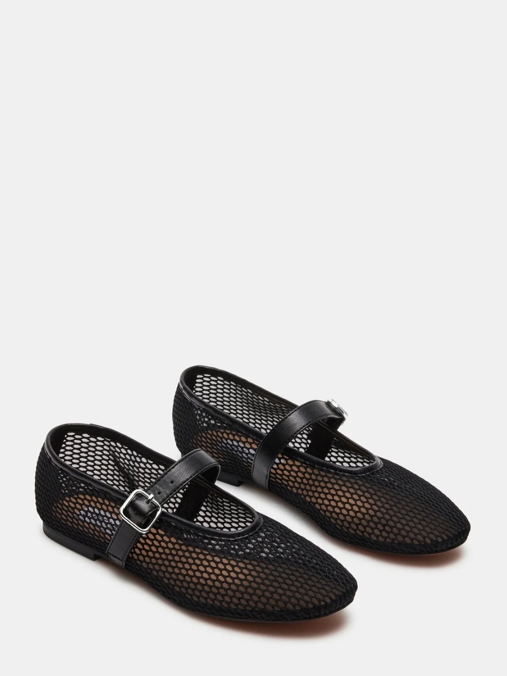 Steve Madden Dreaming Black Mesh Flats W8.5